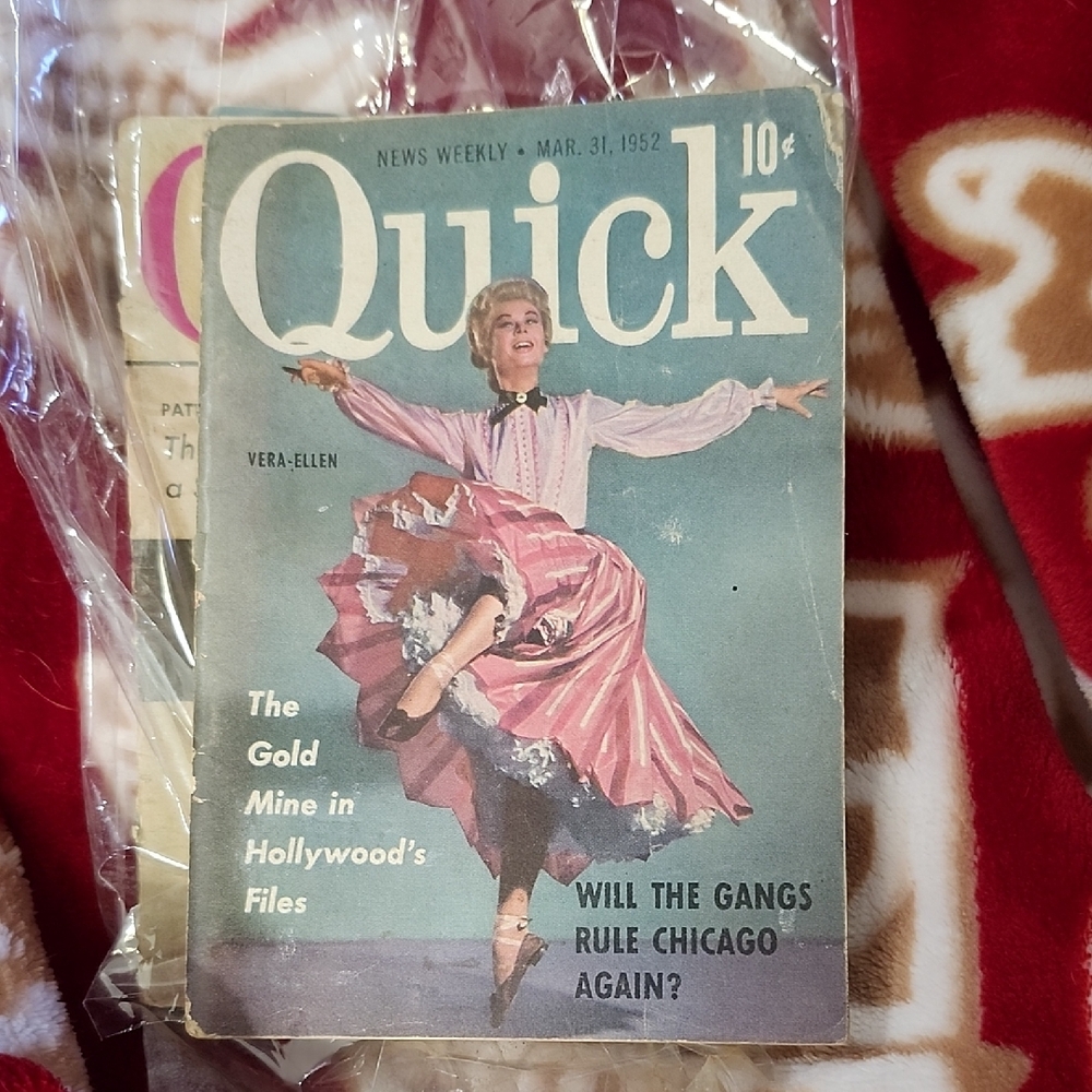 VINTAGE QUICK MAGAZINE with VERA ELLEN on the COVER -  MARCH 1952